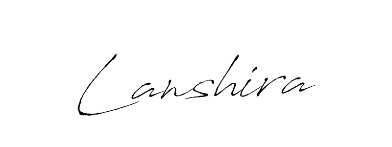 Make a beautiful signature design for name Lanshira. With this signature (Antro_Vectra) style, you can create a handwritten signature for free. Lanshira signature style 6 images and pictures png