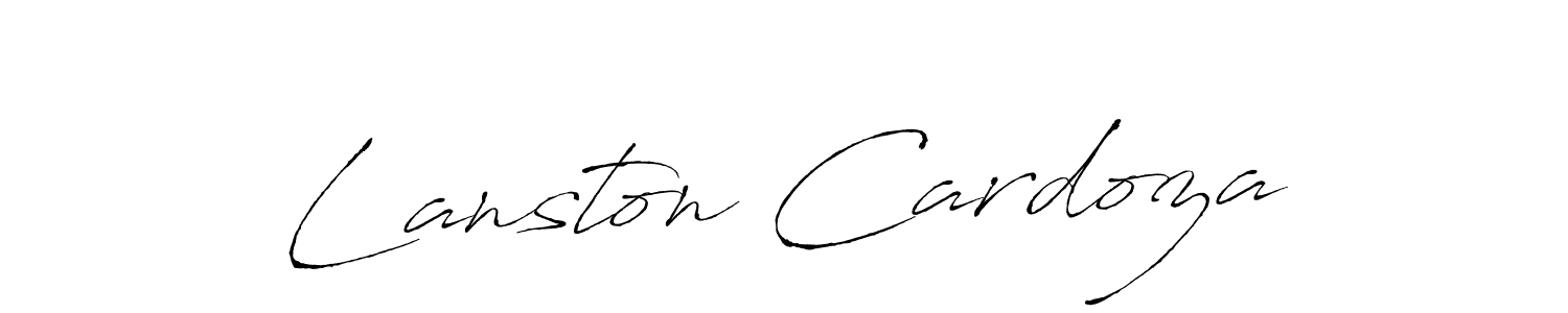 Antro_Vectra is a professional signature style that is perfect for those who want to add a touch of class to their signature. It is also a great choice for those who want to make their signature more unique. Get Lanston Cardoza name to fancy signature for free. Lanston Cardoza signature style 6 images and pictures png