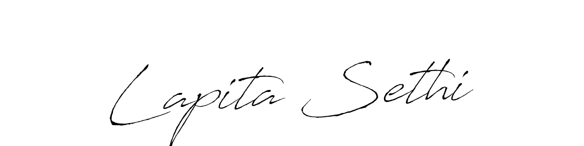 Design your own signature with our free online signature maker. With this signature software, you can create a handwritten (Antro_Vectra) signature for name Lapita Sethi. Lapita Sethi signature style 6 images and pictures png