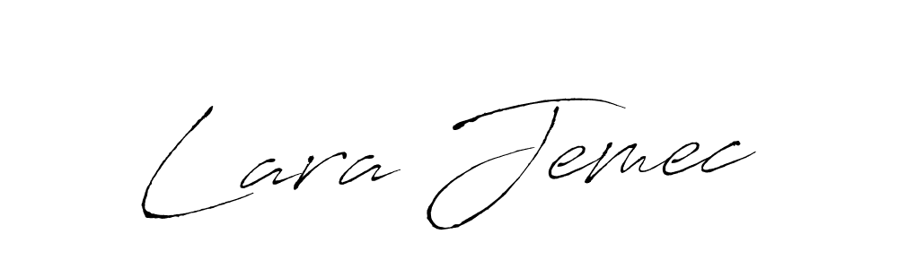 How to make Lara Jemec name signature. Use Antro_Vectra style for creating short signs online. This is the latest handwritten sign. Lara Jemec signature style 6 images and pictures png