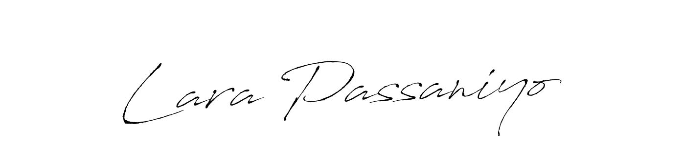 How to make Lara Passaniyo name signature. Use Antro_Vectra style for creating short signs online. This is the latest handwritten sign. Lara Passaniyo signature style 6 images and pictures png