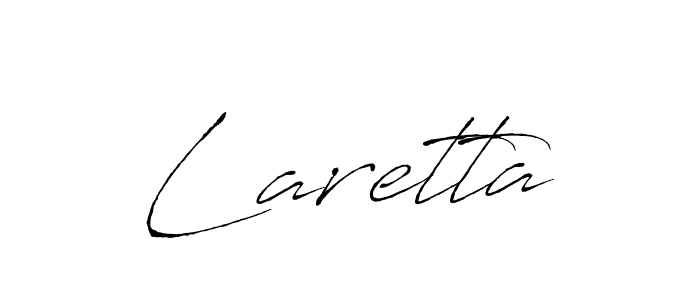 Make a beautiful signature design for name Laretta. With this signature (Antro_Vectra) style, you can create a handwritten signature for free. Laretta signature style 6 images and pictures png