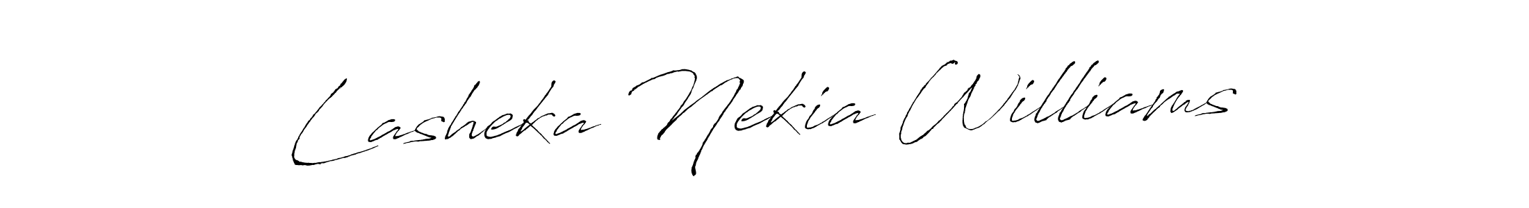 You should practise on your own different ways (Antro_Vectra) to write your name (Lasheka Nekia Williams) in signature. don't let someone else do it for you. Lasheka Nekia Williams signature style 6 images and pictures png