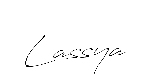 Use a signature maker to create a handwritten signature online. With this signature software, you can design (Antro_Vectra) your own signature for name Lassya. Lassya signature style 6 images and pictures png