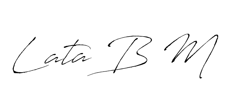 The best way (Antro_Vectra) to make a short signature is to pick only two or three words in your name. The name Lata B M include a total of six letters. For converting this name. Lata B M signature style 6 images and pictures png