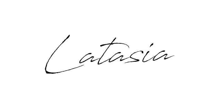 Use a signature maker to create a handwritten signature online. With this signature software, you can design (Antro_Vectra) your own signature for name Latasia. Latasia signature style 6 images and pictures png