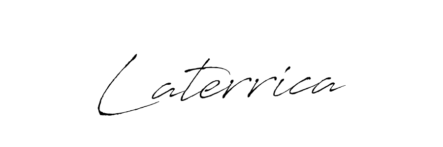 Use a signature maker to create a handwritten signature online. With this signature software, you can design (Antro_Vectra) your own signature for name Laterrica. Laterrica signature style 6 images and pictures png