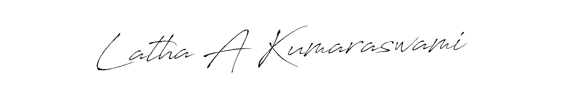 How to make Latha A Kumaraswami name signature. Use Antro_Vectra style for creating short signs online. This is the latest handwritten sign. Latha A Kumaraswami signature style 6 images and pictures png