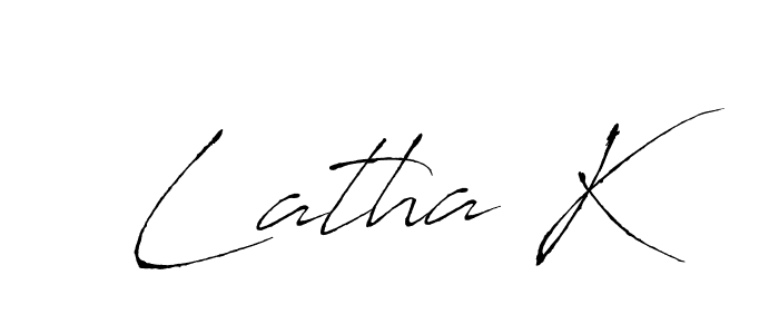Latha K stylish signature style. Best Handwritten Sign (Antro_Vectra) for my name. Handwritten Signature Collection Ideas for my name Latha K. Latha K signature style 6 images and pictures png