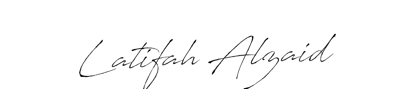 Make a beautiful signature design for name Latifah Alzaid. With this signature (Antro_Vectra) style, you can create a handwritten signature for free. Latifah Alzaid signature style 6 images and pictures png