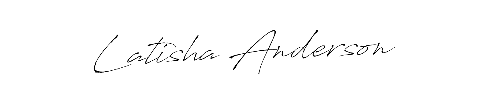 How to make Latisha Anderson name signature. Use Antro_Vectra style for creating short signs online. This is the latest handwritten sign. Latisha Anderson signature style 6 images and pictures png