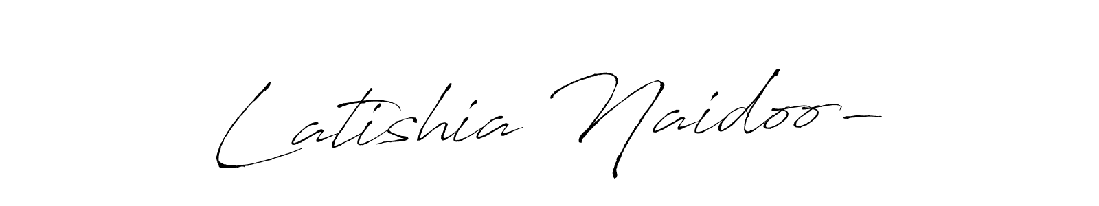 Make a short Latishia Naidoo- signature style. Manage your documents anywhere anytime using Antro_Vectra. Create and add eSignatures, submit forms, share and send files easily. Latishia Naidoo- signature style 6 images and pictures png