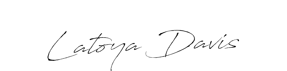 The best way (Antro_Vectra) to make a short signature is to pick only two or three words in your name. The name Latoya Davis include a total of six letters. For converting this name. Latoya Davis signature style 6 images and pictures png