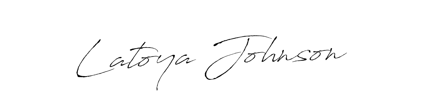 How to make Latoya Johnson name signature. Use Antro_Vectra style for creating short signs online. This is the latest handwritten sign. Latoya Johnson signature style 6 images and pictures png