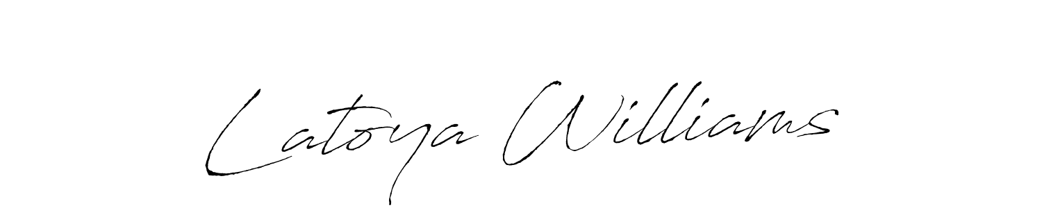 Antro_Vectra is a professional signature style that is perfect for those who want to add a touch of class to their signature. It is also a great choice for those who want to make their signature more unique. Get Latoya Williams name to fancy signature for free. Latoya Williams signature style 6 images and pictures png