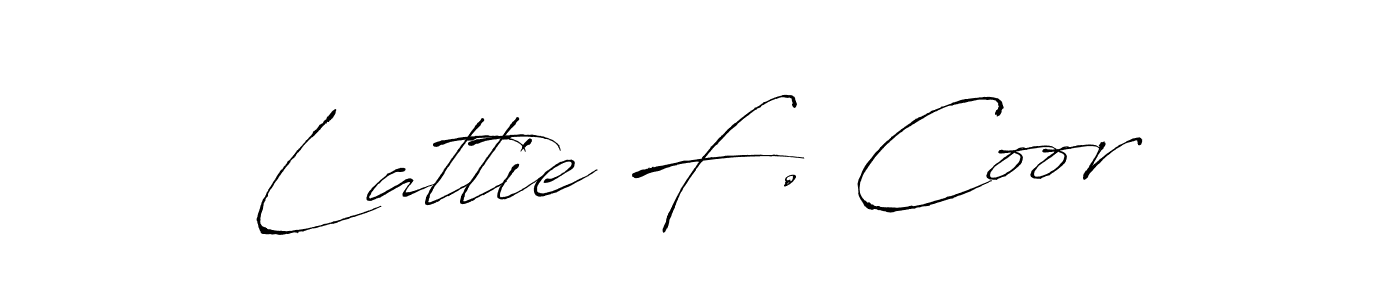 Make a beautiful signature design for name Lattie F. Coor. With this signature (Antro_Vectra) style, you can create a handwritten signature for free. Lattie F. Coor signature style 6 images and pictures png