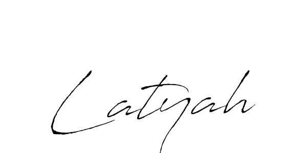 Design your own signature with our free online signature maker. With this signature software, you can create a handwritten (Antro_Vectra) signature for name Latyah. Latyah signature style 6 images and pictures png