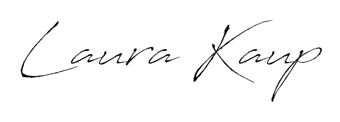 The Antro_Vectra font transforms the name Laura Kaup into an executive sign with sharp precision and distinguished character. Laura Kaup signature style 6 images and pictures png