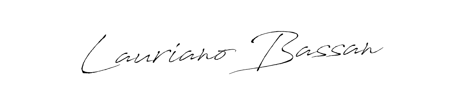 How to make Lauriano Bassan name signature. Use Antro_Vectra style for creating short signs online. This is the latest handwritten sign. Lauriano Bassan signature style 6 images and pictures png