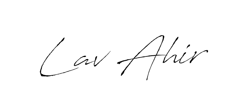 Similarly Antro_Vectra is the best handwritten signature design. Signature creator online .You can use it as an online autograph creator for name Lav Ahir. Lav Ahir signature style 6 images and pictures png