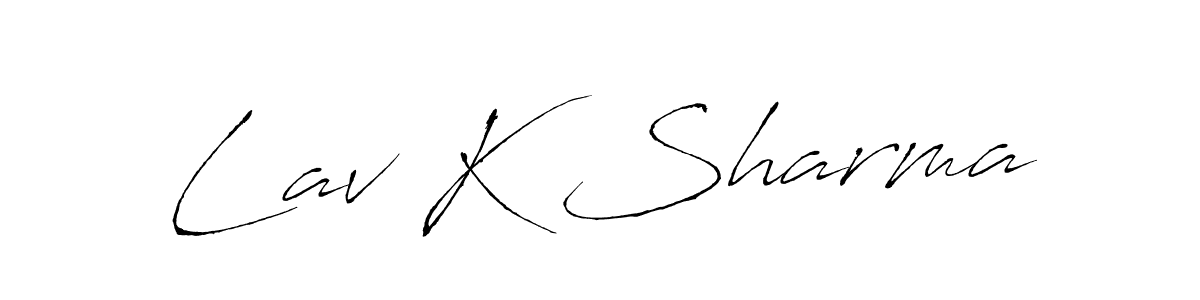 Create a beautiful signature design for name Lav K Sharma. With this signature (Antro_Vectra) fonts, you can make a handwritten signature for free. Lav K Sharma signature style 6 images and pictures png
