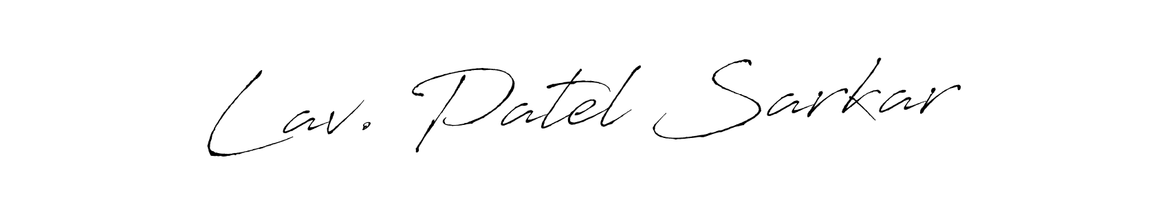 How to make Lav. Patel Sarkar name signature. Use Antro_Vectra style for creating short signs online. This is the latest handwritten sign. Lav. Patel Sarkar signature style 6 images and pictures png