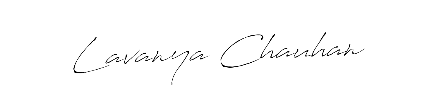How to make Lavanya Chauhan name signature. Use Antro_Vectra style for creating short signs online. This is the latest handwritten sign. Lavanya Chauhan signature style 6 images and pictures png