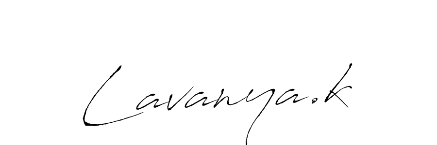 Design your own signature with our free online signature maker. With this signature software, you can create a handwritten (Antro_Vectra) signature for name Lavanya.k. Lavanya.k signature style 6 images and pictures png