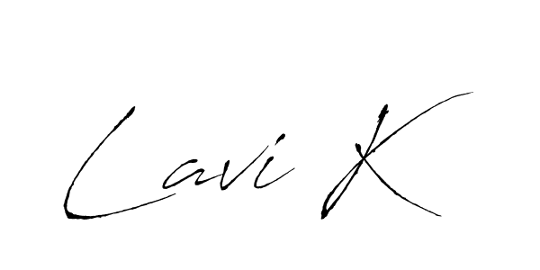 It looks lik you need a new signature style for name Lavi K. Design unique handwritten (Antro_Vectra) signature with our free signature maker in just a few clicks. Lavi K signature style 6 images and pictures png