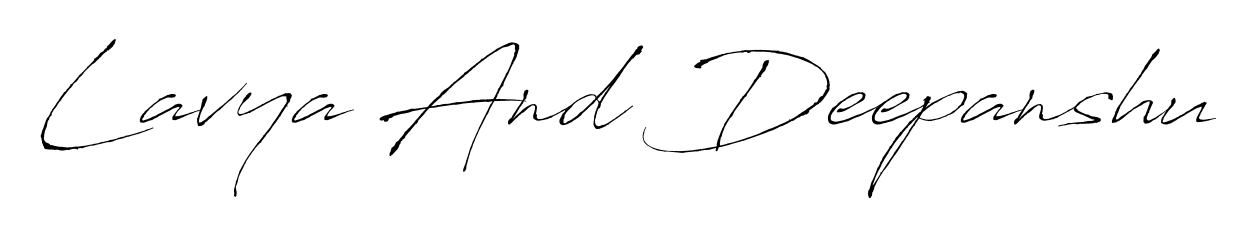 Explore multiple handwriting variations for Lavya And Deepanshu including this stunning Antro_Vectra design. Free to use across all platforms. Lavya And Deepanshu signature style 6 images and pictures png