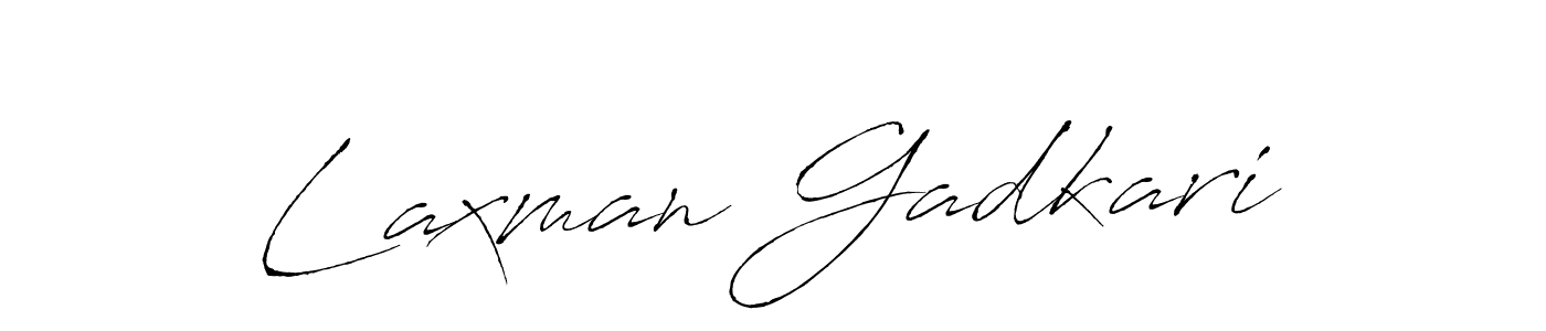 How to make Laxman Gadkari name signature. Use Antro_Vectra style for creating short signs online. This is the latest handwritten sign. Laxman Gadkari signature style 6 images and pictures png