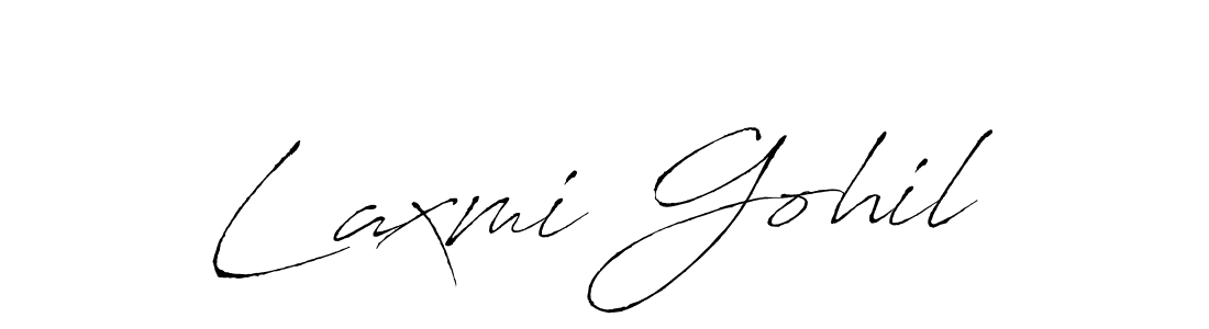 Make a beautiful signature design for name Laxmi Gohil. With this signature (Antro_Vectra) style, you can create a handwritten signature for free. Laxmi Gohil signature style 6 images and pictures png