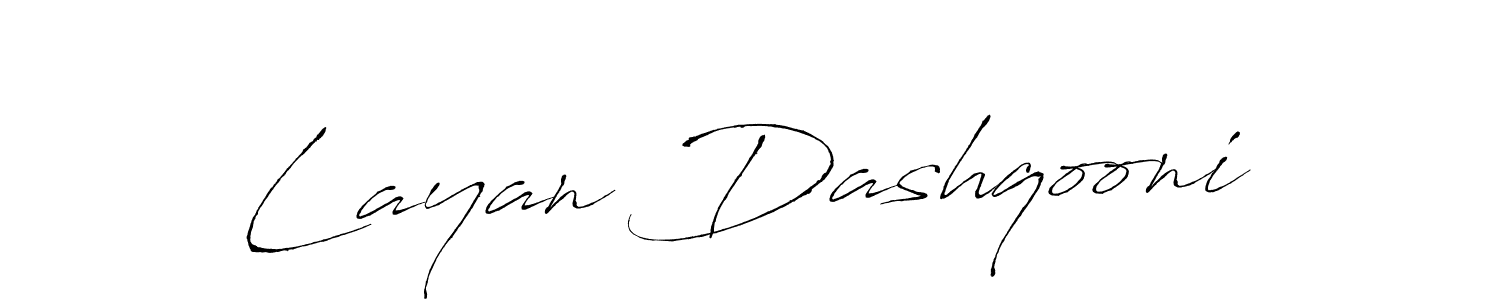 The best way (Antro_Vectra) to make a short signature is to pick only two or three words in your name. The name Layan Dashqooni include a total of six letters. For converting this name. Layan Dashqooni signature style 6 images and pictures png