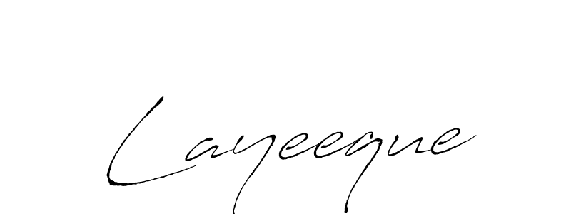 Layeeque stylish signature style. Best Handwritten Sign (Antro_Vectra) for my name. Handwritten Signature Collection Ideas for my name Layeeque. Layeeque signature style 6 images and pictures png