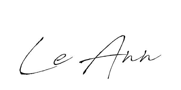 Use a signature maker to create a handwritten signature online. With this signature software, you can design (Antro_Vectra) your own signature for name Le Ann. Le Ann signature style 6 images and pictures png