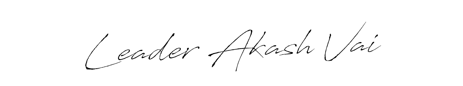Use a signature maker to create a handwritten signature online. With this signature software, you can design (Antro_Vectra) your own signature for name Leader Akash Vai. Leader Akash Vai signature style 6 images and pictures png