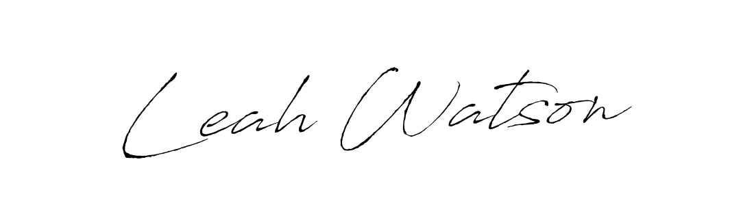 Leah Watson stylish signature style. Best Handwritten Sign (Antro_Vectra) for my name. Handwritten Signature Collection Ideas for my name Leah Watson. Leah Watson signature style 6 images and pictures png