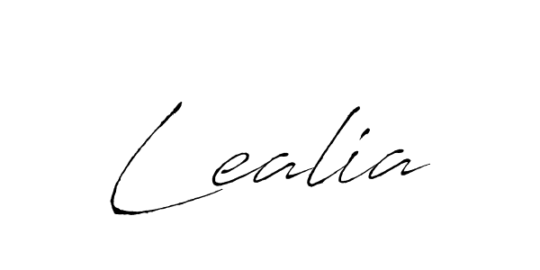 Use a signature maker to create a handwritten signature online. With this signature software, you can design (Antro_Vectra) your own signature for name Lealia. Lealia signature style 6 images and pictures png