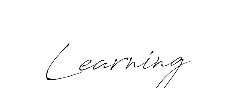 Make a beautiful signature design for name Learning. With this signature (Antro_Vectra) style, you can create a handwritten signature for free. Learning signature style 6 images and pictures png