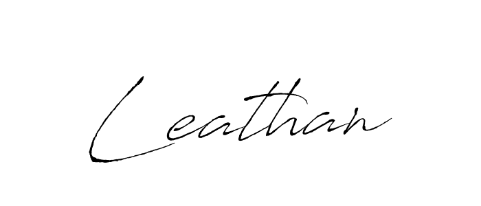 Use a signature maker to create a handwritten signature online. With this signature software, you can design (Antro_Vectra) your own signature for name Leathan. Leathan signature style 6 images and pictures png