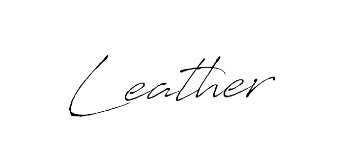 Make a beautiful signature design for name Leather. With this signature (Antro_Vectra) style, you can create a handwritten signature for free. Leather signature style 6 images and pictures png