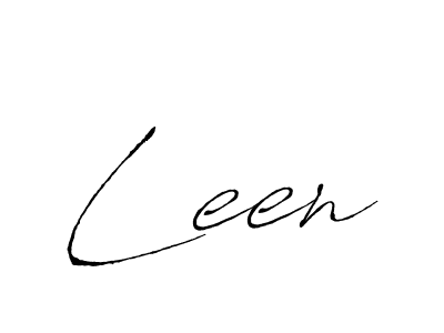 Make a beautiful signature design for name Leen. With this signature (Antro_Vectra) style, you can create a handwritten signature for free. Leen signature style 6 images and pictures png