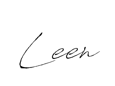 Make a beautiful signature design for name Leen. With this signature (Antro_Vectra) style, you can create a handwritten signature for free. Leen signature style 6 images and pictures png