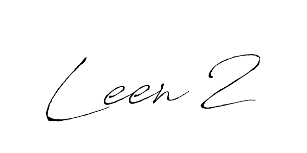 Design your own signature with our free online signature maker. With this signature software, you can create a handwritten (Antro_Vectra) signature for name Leen 2. Leen 2 signature style 6 images and pictures png