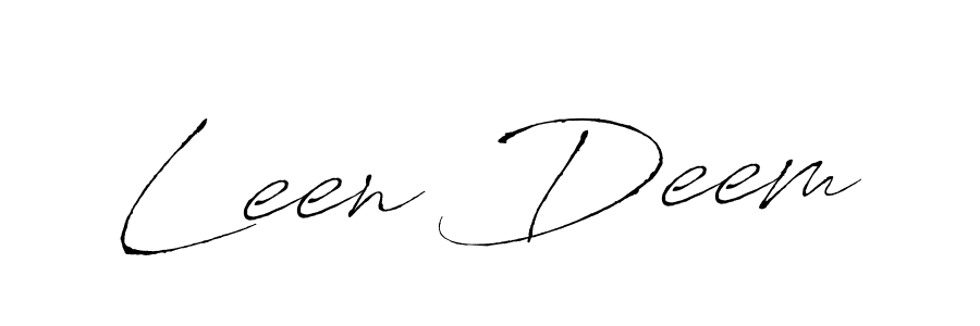 Use a signature maker to create a handwritten signature online. With this signature software, you can design (Antro_Vectra) your own signature for name Leen Deem. Leen Deem signature style 6 images and pictures png