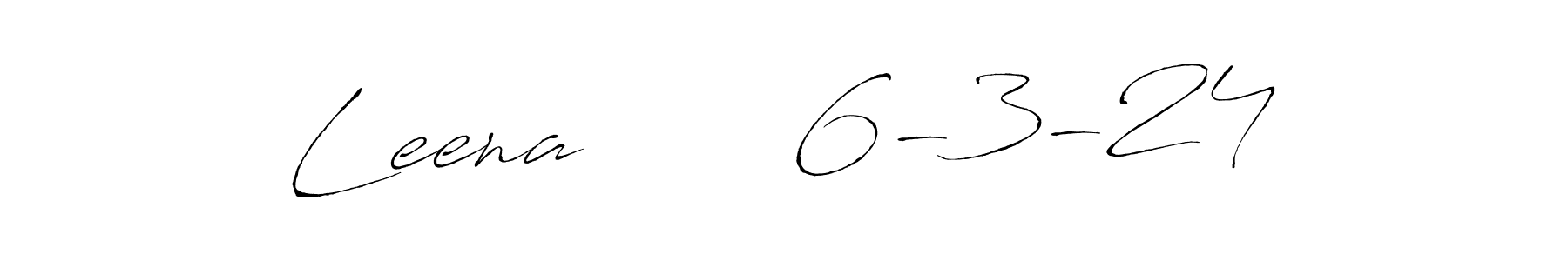 Also You can easily find your signature by using the search form. We will create Leena       6-3-24 name handwritten signature images for you free of cost using Antro_Vectra sign style. Leena       6-3-24 signature style 6 images and pictures png