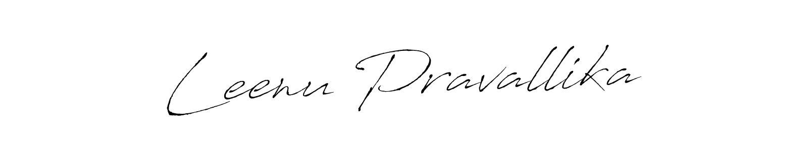 How to make Leenu Pravallika name signature. Use Antro_Vectra style for creating short signs online. This is the latest handwritten sign. Leenu Pravallika signature style 6 images and pictures png