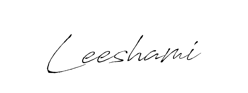 Use a signature maker to create a handwritten signature online. With this signature software, you can design (Antro_Vectra) your own signature for name Leeshami. Leeshami signature style 6 images and pictures png