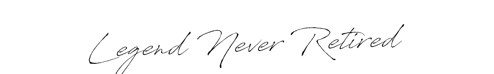 How to make Legend Never Retired signature? Antro_Vectra is a professional autograph style. Create handwritten signature for Legend Never Retired name. Legend Never Retired signature style 6 images and pictures png