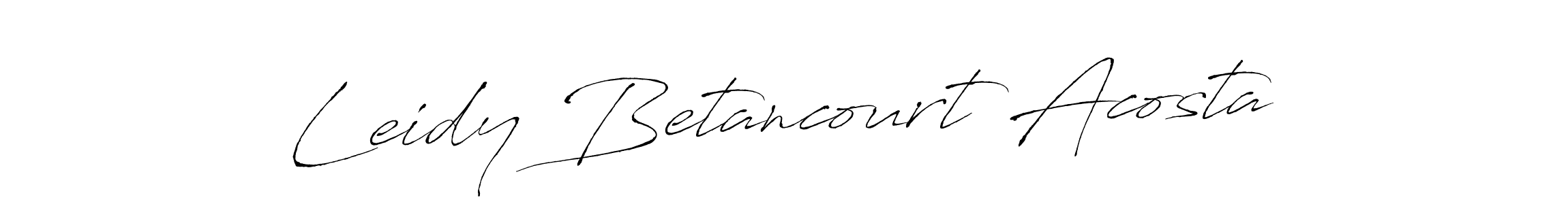 Antro_Vectra is a professional signature style that is perfect for those who want to add a touch of class to their signature. It is also a great choice for those who want to make their signature more unique. Get Leidy Betancourt Acosta name to fancy signature for free. Leidy Betancourt Acosta signature style 6 images and pictures png